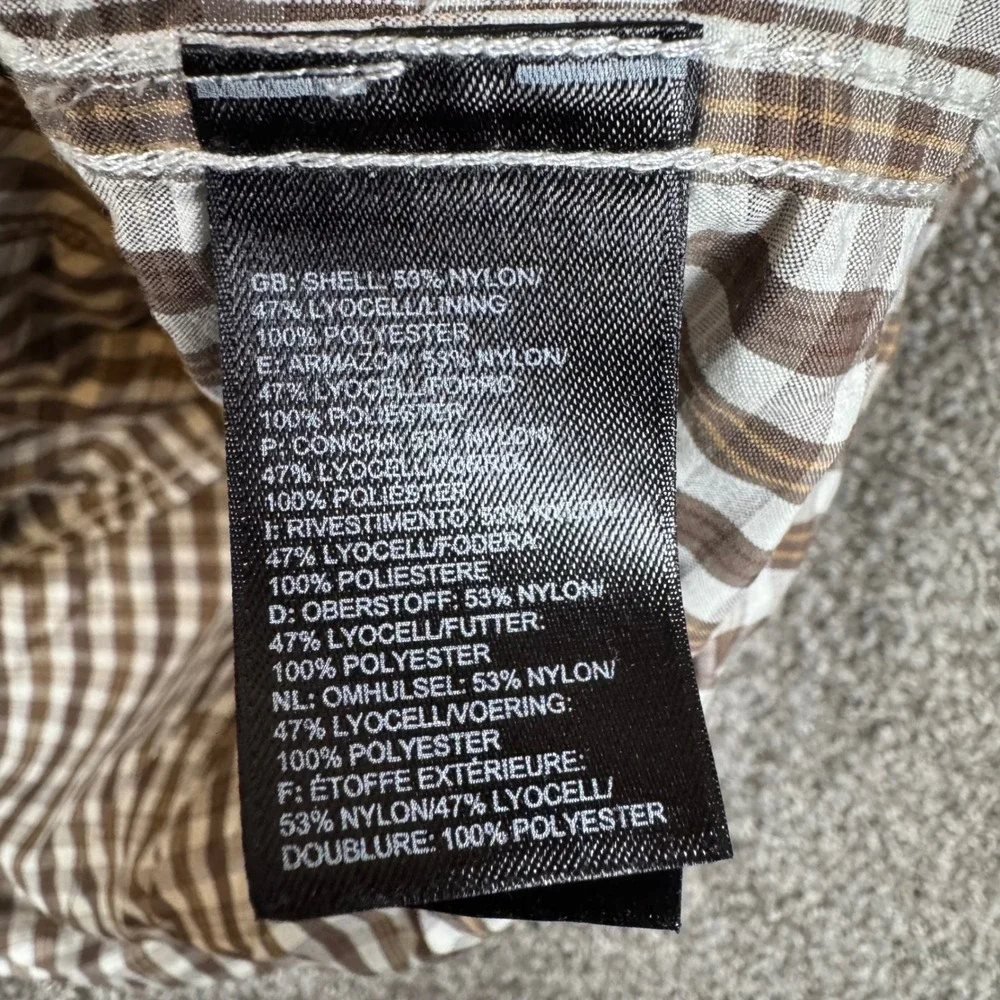 The North Face Mens XXL Brown Plaid Long Sleeve Hiking‎ Shirt